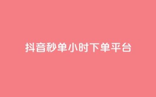 抖音秒单24小时下单平台 - 24小时极速下单平台助你轻松抖音购物!