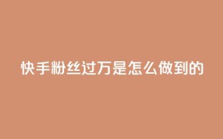 快手粉丝过万是怎么做到的 - 如何让快手粉丝突破万人大关!
