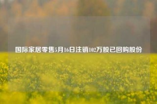 国际家居零售5月16日注销102万股已回购股份