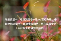 电信流量卡，电信流量卡19元200g官方办理，中国电信流量卡，畅享无限网络，尽在掌握中亿乐社区低价自营货源站