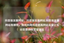 抖音涨流量网站,抖音涨流量网站,抖音涨流量网站有哪些,如何利用抖音提高网站流量亿乐社区低价自营货源站