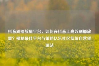 抖音刷播放量平台，如何在抖音上高效刷播放量？揭秘最佳平台与策略亿乐社区低价自营货源站