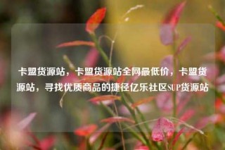 卡盟货源站，卡盟货源站全网最低价，卡盟货源站，寻找优质商品的捷径亿乐社区SUP货源站