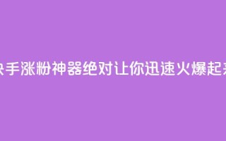 快手涨粉神器:绝对让你迅速火爆起来