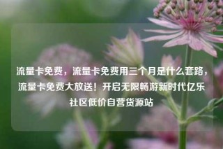 流量卡免费，流量卡免费用三个月是什么套路，流量卡免费大放送！开启无限畅游新时代亿乐社区低价自营货源站