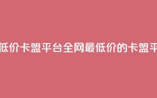 全网最低价卡盟平台(全网最低价的卡盟平台优选)