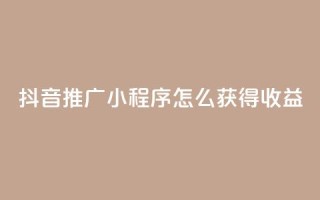 抖音推广小程序怎么获得收益 - 抖音小程序推广策略:如何增加收益  专业 SEO 编辑提示~