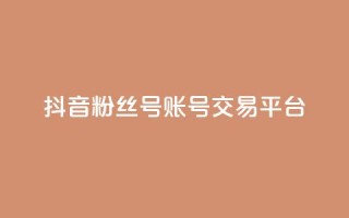 抖音粉丝号账号交易平台 - 抖音粉丝号账号实名认证平台,保证安全交易~