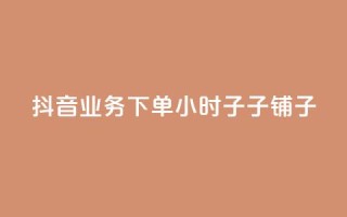 抖音业务下单24小时子子铺子 - 抖音子子铺子业务下单24小时全新服务,创意吸睛促流量!~