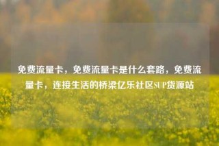 免费流量卡，免费流量卡是什么套路，免费流量卡，连接生活的桥梁亿乐社区SUP货源站