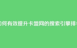 807卡盟网 - 如何有效提升807卡盟网的搜索引擎排名!