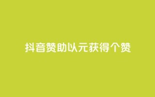 抖音赞助，以1元获得100个赞！