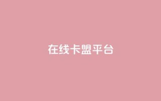 在线卡盟平台 - 最佳在线卡盟平台推荐!