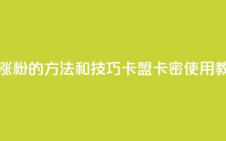 抖音快速涨粉的方法和技巧 - 卡盟卡密使用教程