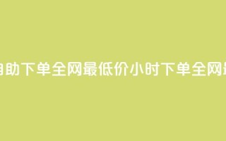 Ks24小时自助下单全网最低价(24小时下单,全网最低价)