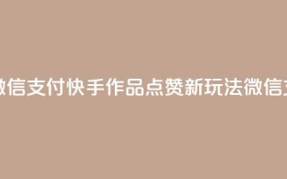 快手作品双击点赞微信支付 - 快手作品点赞新玩法 微信支付引领潮流!