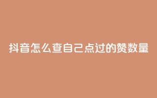 抖音怎么查自己点过的赞数量 - 如何查看抖音上的点赞数量~