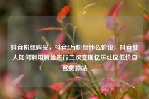 抖音粉丝购买，抖音2万粉丝什么价位，抖音红人如何利用粉丝进行二次变现亿乐社区低价自营货源站