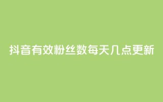 抖音有效粉丝数每天几点更新 - 抖音粉丝数何时更新？有效时间揭晓!