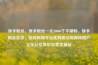 快手粉丝，快手粉丝一元10000个不掉粉，快手粉丝经济，如何利用平台优势吸引和保持用户亿乐社区低价自营货源站