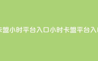 卡盟24小时平台入口(24小时卡盟平台入口)