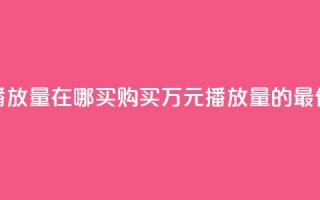 1块钱1w播放量在哪买(“购买1万元播放量的最佳选择”)