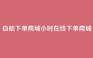 24h自助下单商城(24小时在线下单商城)