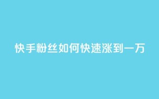 快手粉丝如何快速涨到一万,快手一元秒杀10000播放 - 全网业务自助下单商城 - 拼多多砍价神器下载