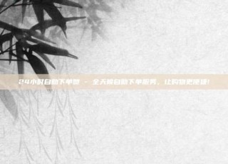 24小时自助下单赞 - 全天候自助下单服务,让购物更便捷!
