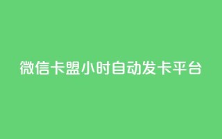 微信卡盟24小时自动发卡平台 - 微信卡盟24小时自动发卡平台 - 24小时自动发卡,助力微信卡盟!