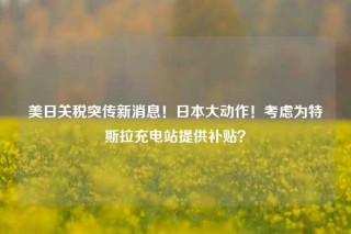 美日关税突传新消息！日本大动作！考虑为特斯拉充电站提供补贴？