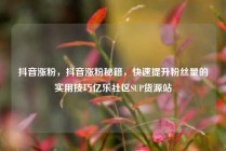 抖音涨粉，抖音涨粉秘籍，快速提升粉丝量的实用技巧亿乐社区SUP货源站