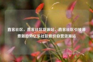 直客社区，直客社区货源站，直客社区引领消费新趋势亿乐社区低价自营货源站
