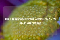 美国上周首次申领失业救济人数为22.7万人，为4月19日当周以来新低