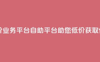 自助低价业务平台(自助平台助您低价获取优质业务)