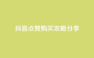 抖音点赞购买攻略分享