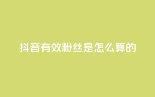抖音有效粉丝是怎么算的 - 如何计算抖音真实粉丝量!