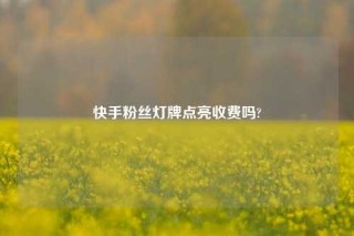 快手粉丝灯牌点亮收费吗?
