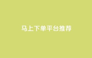 马上下单平台推荐 - 快速购买平台推荐，让你的购物更加轻松!