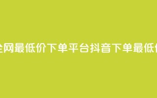 抖音全网最低价下单平台(抖音下单最低价平台)