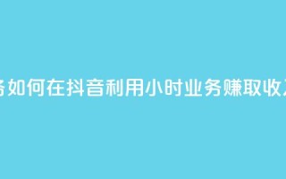 抖音24h业务 - 如何在抖音利用24小时业务赚取收入!