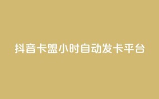 抖音卡盟24小时自动发卡平台,快手抖音双击24小时下单网站 - 卡盟平台qq业务 - 抖音低价