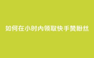 如何在24小时内领取快手赞粉丝?