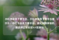 小红书业务下单平台，小红书业务下单平台是什么，小红书业务下单平台，简化购物体验的新选择亿乐社区SUP货源站
