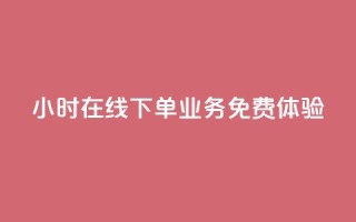 24小时在线下单,ks业务免费体验