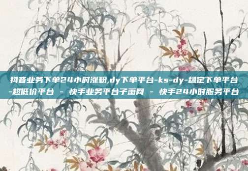 抖音业务下单24小时涨粉,dy下单平台-ks-dy-稳定下单平台-超低价平台 - 快手业务平台子萧网 快手24小时服务平台  第1张