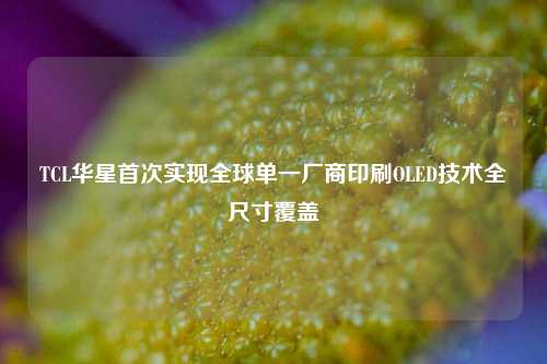TCL华星首次实现全球单一厂商印刷OLED技术全尺寸覆盖  第1张
