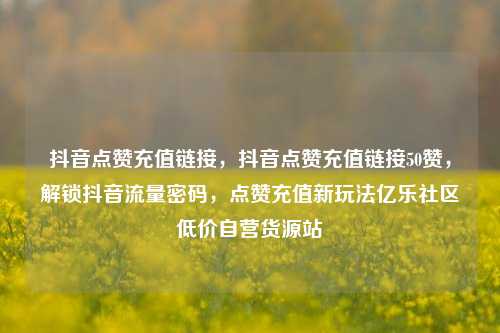 抖音点赞充值链接，抖音点赞充值链接50赞，解锁抖音流量密码，点赞充值新玩法亿乐社区低价自营货源站  第1张