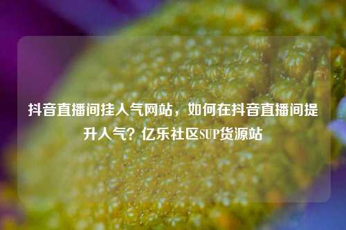 抖音直播间挂人气网站，如何在抖音直播间提升人气？亿乐社区SUP货源站  第1张