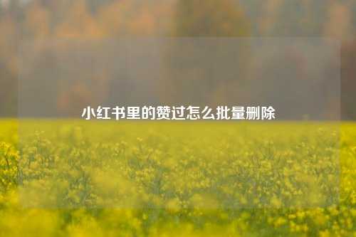 小红书里的赞过怎么批量删除  第1张